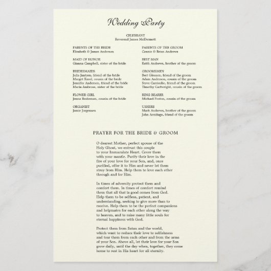 Begroting Elegant katholieke bruiloft Briefpapier (Achterkant)