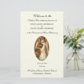 Begroting Elegant katholieke bruiloft Briefpapier (Staand voorkant)