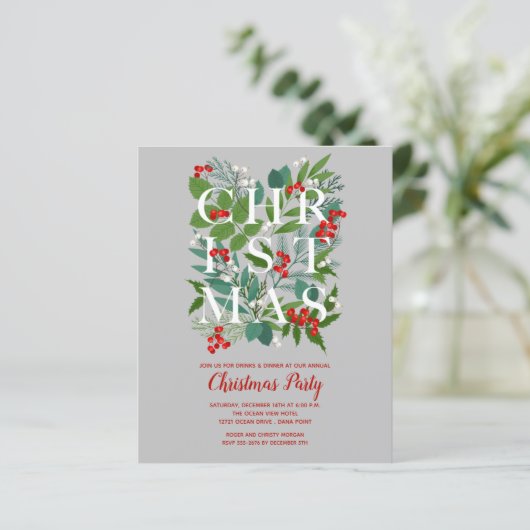 Begroting Elegant kerstgratie uitnodigingen (Staand voorkant)