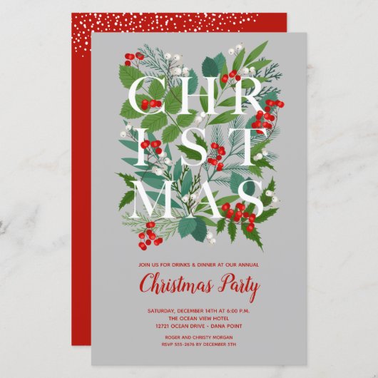 Begroting Elegant kerstgratie uitnodigingen (Voorkant / Achterkant)