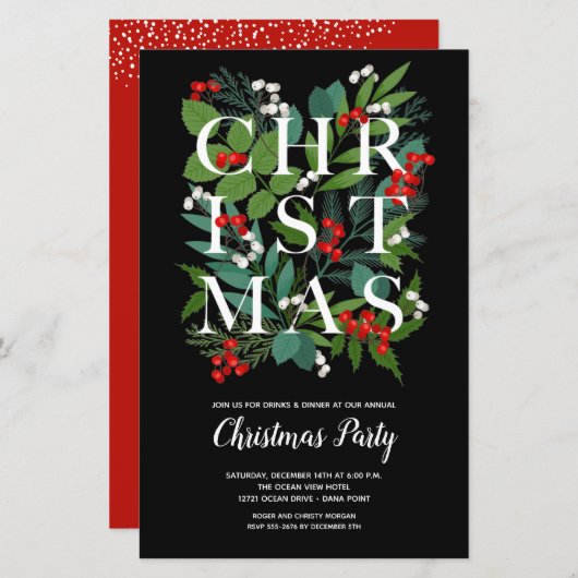 Begroting Elegant kerstgratie uitnodigingen (Voorkant / Achterkant)