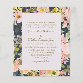 Begroting Elegant marine Floral Formal Wedding Inv