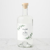 Begroting elegant modern eucalyptus botanische bru likeurfles etiket (Voorkant)