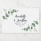 Begroting elegant modern eucalyptus botanische bru sparkling wijnetiket (Enkel label)