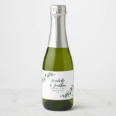 Begroting elegant modern eucalyptus botanische bru sparkling wijnetiket (Voorkant)