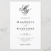 Begroting Elegant Monogram Foto's Weddenschap (Voorkant)
