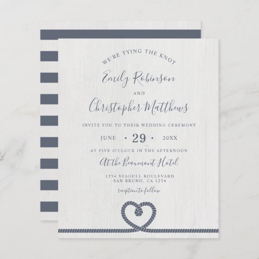 Begroting Elegant Nautical Tying the Knot Wedding (Voorkant / Achterkant)