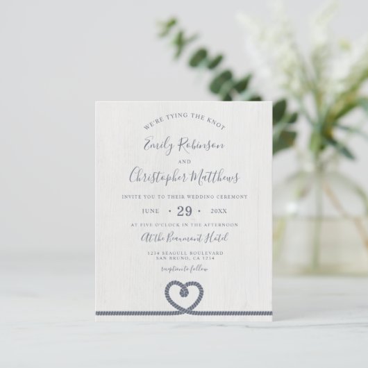 Begroting Elegant Nautical Tying the Knot Wedding (Staand voorkant)