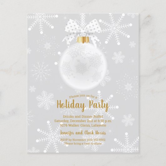 Begroting Elegant Ornament Snowflakes Holiday nodi (Voorkant)