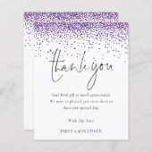 Begroting Elegant Paars Glitter Weddenschap Hartel (Voorkant / Achterkant)