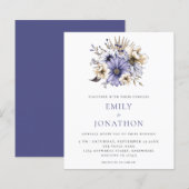 Begroting Elegant Paarse Florals Weddenschap (Voorkant / Achterkant)