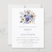 Begroting Elegant Paarse Florals Weddenschap (Voorkant)