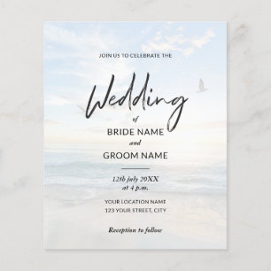 Begroting Elegant Photo Beach Wedding Invitations Flyer