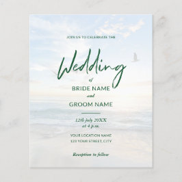 Begroting Elegant Photo Beach Wedding Invitations Flyer