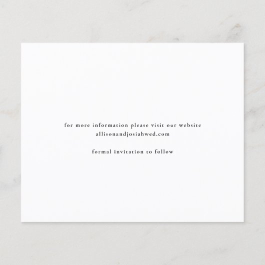 Begroting Elegant Photo Wedding Save the Date (Achterkant)