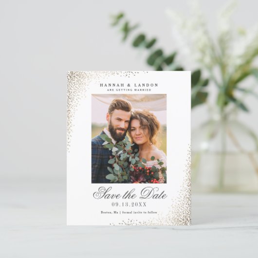 Begroting Elegant Photo Wedding Save the Date (Staand voorkant)