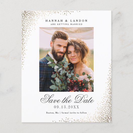 Begroting Elegant Photo Wedding Save the Date (Voorkant)