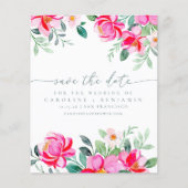 Begroting Elegant Pink Floral Foto slaat datum op (Voorkant)