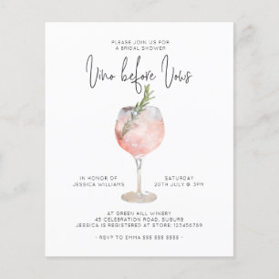 Begroting Elegant Pink Vino voor Vrijgezellenfeest Flyer