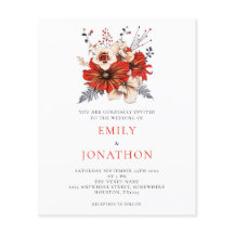 Begroting Elegant Red Florals Weddenschap