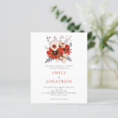 Begroting Elegant Red Florals Weddenschap (Staand voorkant)