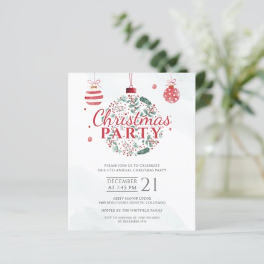 Begroting Elegant Red Green Kerstfeestdag (Staand voorkant)