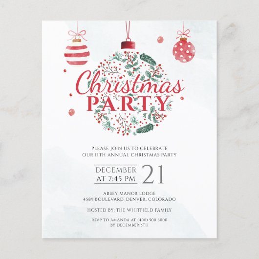 Begroting Elegant Red Green Kerstfeestdag (Voorkant)