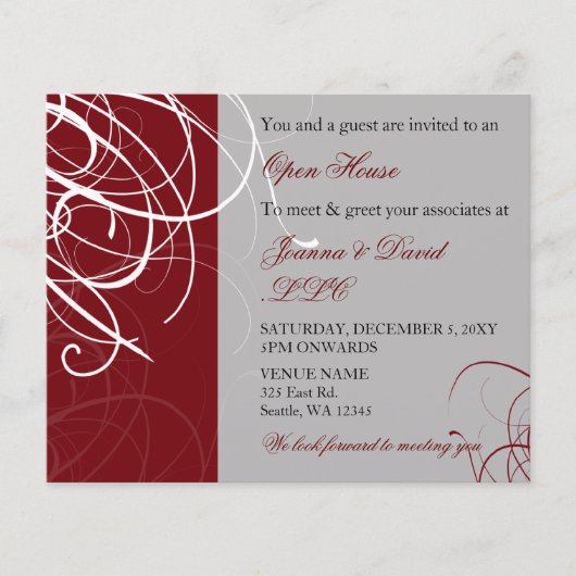 Begroting Elegant Red Grey Corporate Party - Uitno (Voorkant)