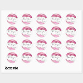 Begroting Elegant roze agate Hartelijk dank Ronde Sticker (Vel)