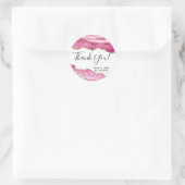Begroting Elegant roze agate Hartelijk dank Ronde Sticker (Tas)