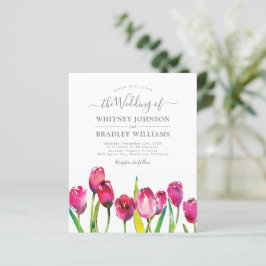 Begroting Elegant roze tulp Wedding Invitations