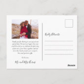 Begroting Elegant Script Collage Weddenschap Bedan Briefkaart (Achterkant)