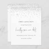 Begroting Elegant Script Silver Glitter sparen de (Voorkant / Achterkant)