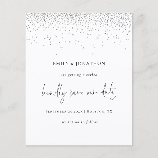 Begroting Elegant Script Silver Glitter sparen de  (Voorkant)