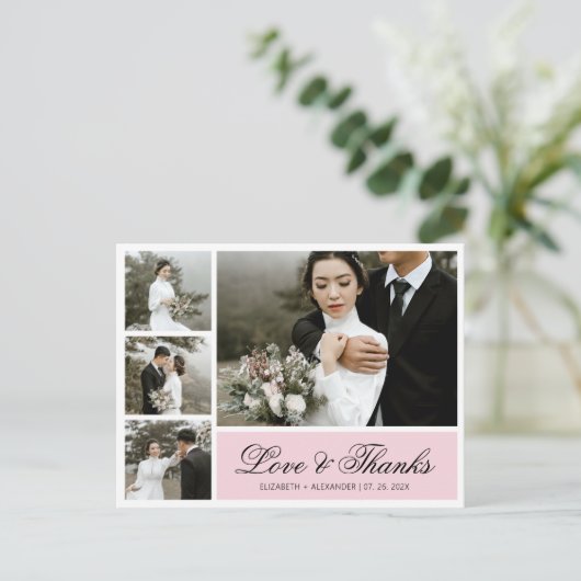 Begroting Elegant Script Wedding Hartelijk dank Br Briefkaart (Staand voorkant)