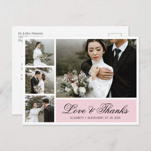 Begroting Elegant Script Wedding Hartelijk dank Br Briefkaart (Voorkant / Achterkant)