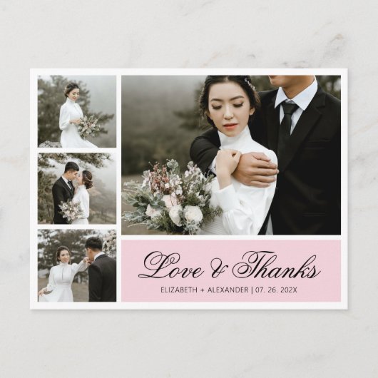 Begroting Elegant Script Wedding Hartelijk dank Br Briefkaart (Voorkant)