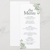 Begroting Elegant Succulent Eucalyptus laat eten Menu (Voorkant / Achterkant)