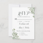 Begroting Elegant Succulent Eucalyptus Leaves RSVP Kaartje (Voorkant)