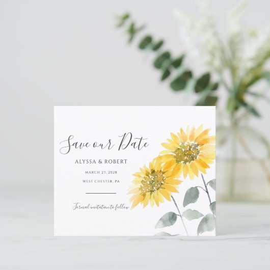 Begroting Elegant Sunflower Botanical Save the Dat (Staand voorkant)