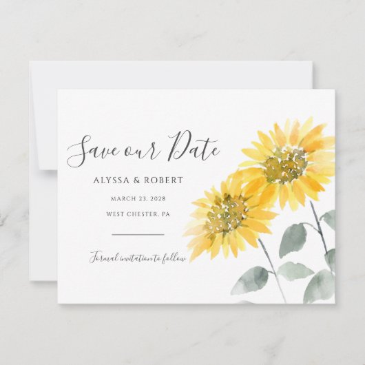 Begroting Elegant Sunflower Botanical Save the Dat (Voorkant)