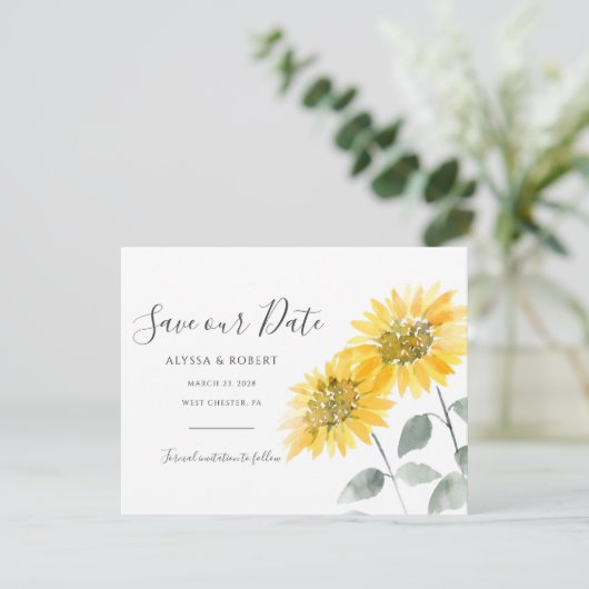 Begroting Elegant Sunflower Botanical Save the Dat (Staand voorkant)