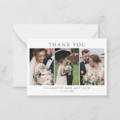 Begroting Elegant Tekst en Foto's Wedding Dank u Notitiekaartje (Voorkant)