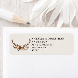 Begroting elegant terracotta florale botanica etiket