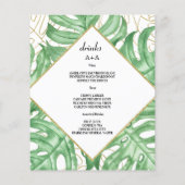 Begroting Elegant Tropical WEDDING MENU. Flyer (Achterkant)