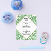 Begroting Elegant Tropical WEDDING MENU. Flyer (Enkel)