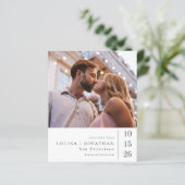 Begroting Elegant Two Photo Wedding Save the Date (Staand voorkant)