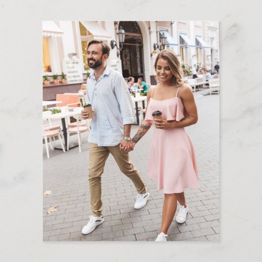 Begroting Elegant Two Photo Wedding Save the Date (Achterkant)