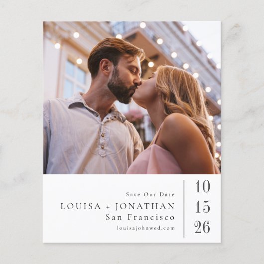 Begroting Elegant Two Photo Wedding Save the Date (Voorkant)