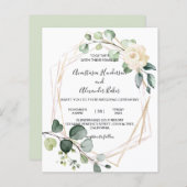 Begroting Elegant Uitnodiging tot bruiloft. (Voorkant / Achterkant)
